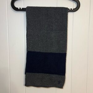 Polo, Ralph Lauren, gray and navy blue‎ scarf NWOT
